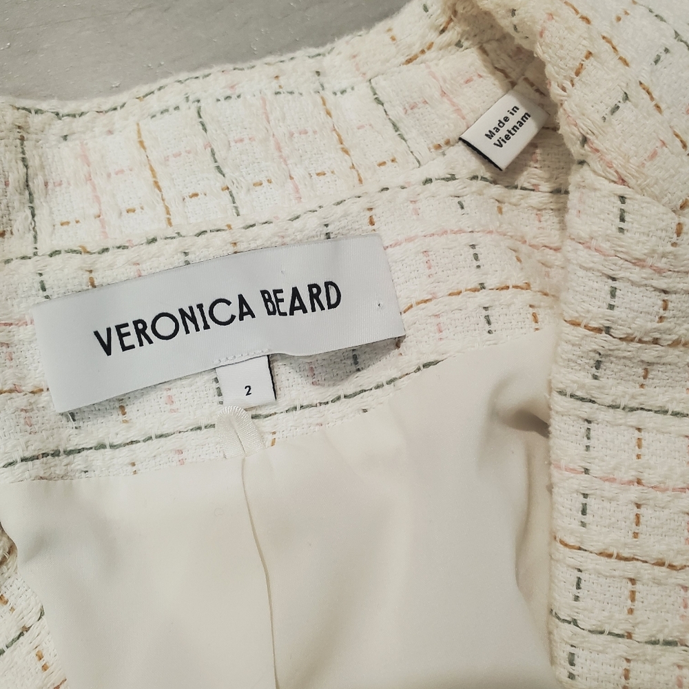 Veronica Beard Diego Dickey Jacket. Long Sleeve Blazer. Tweed. Cotton. Size 2. - Picture 6 of 16